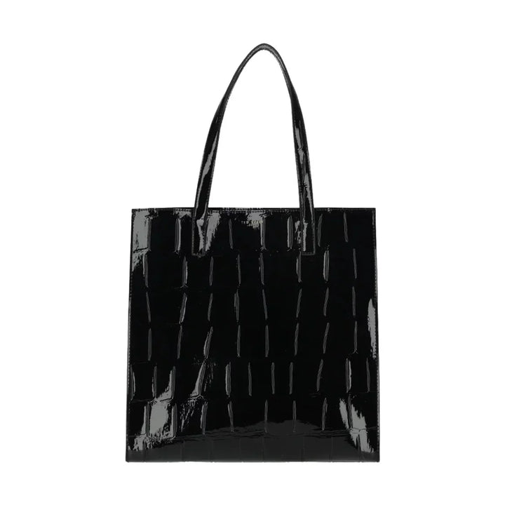 Voorkant van de Ted Baker Crinkon shopper in zwart-croco #kleur_zwart-croco