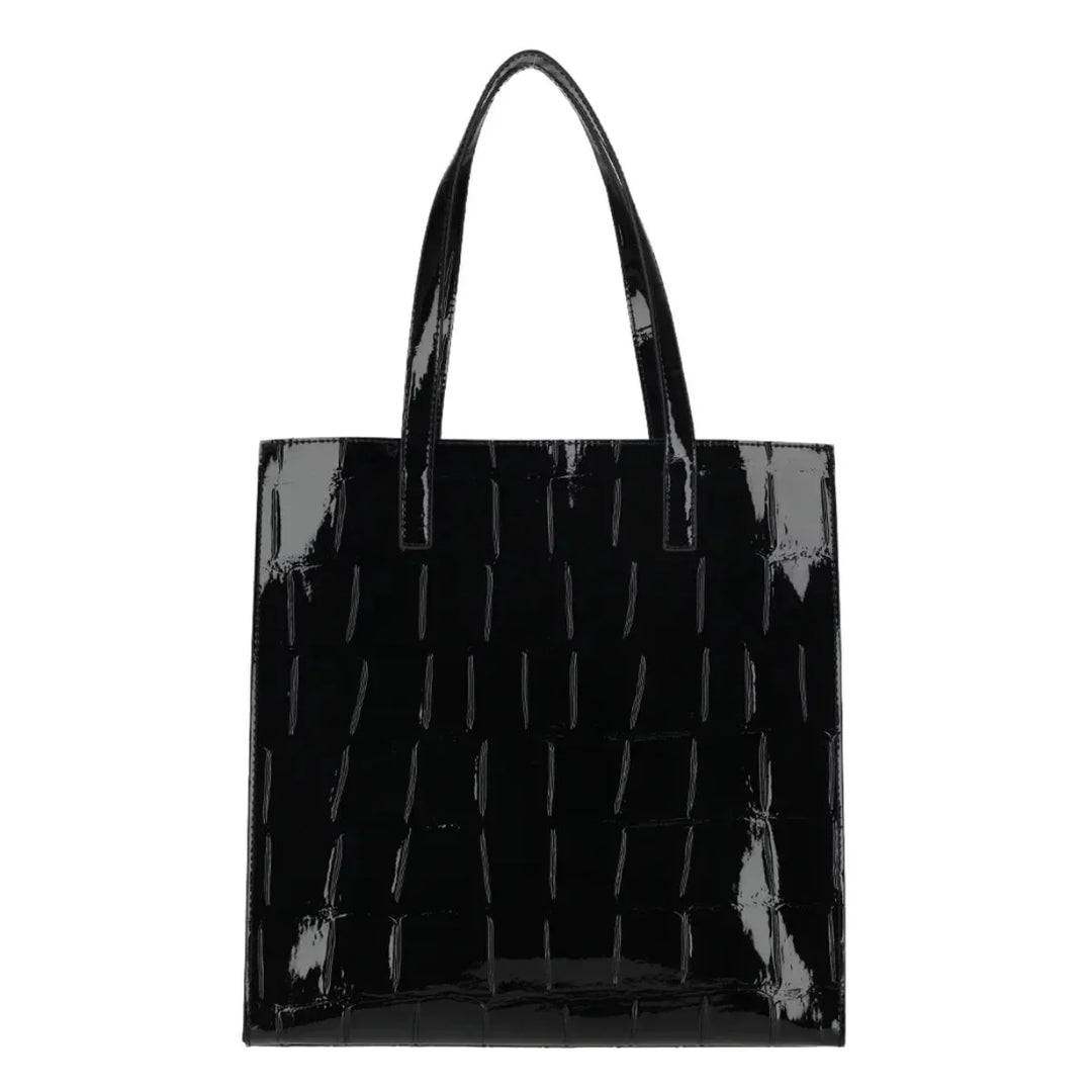 Achterkant van de Ted Baker Crinkon shopper in zwart-croco #kleur_zwart-croco