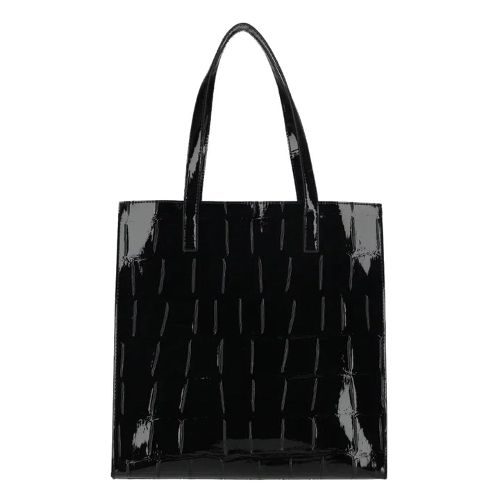 Achterkant van de Ted Baker Crinkon shopper in zwart-croco #kleur_zwart-croco