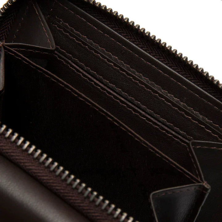 Binnenkant van The Chesterfield Aldra portemonnee donkerbruin #kleur_donkerbruin