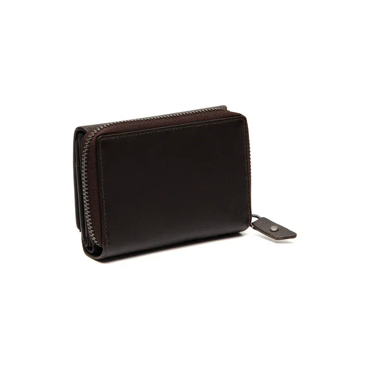 Achterkant van The Chesterfield Aldra portemonnee donkerbruin #kleur_donkerbruin