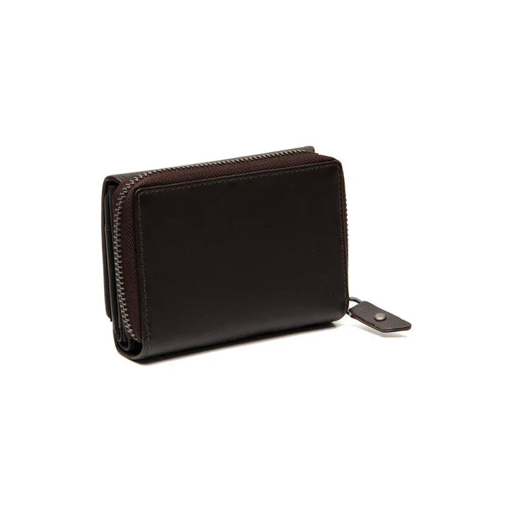 Achterkant van The Chesterfield Aldra portemonnee donkerbruin #kleur_donkerbruin
