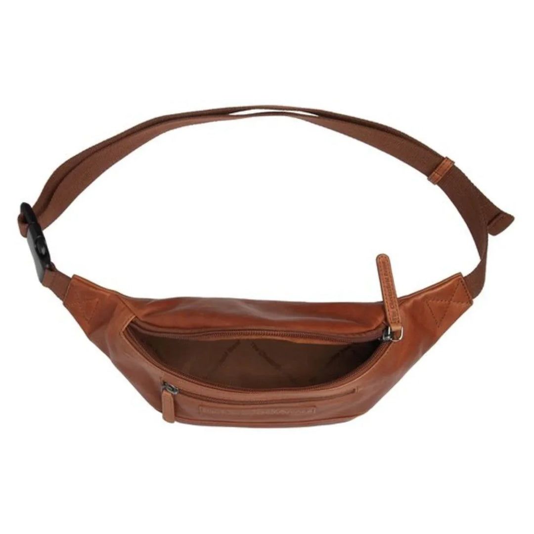 Binnenkant van the Chesterfield Brana heuptas cognac #kleur_cognac