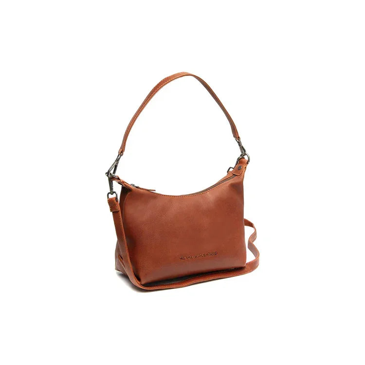 Voorkant van The Chesterfield Christie leren schoudertas in het cognac #kleur_cognac