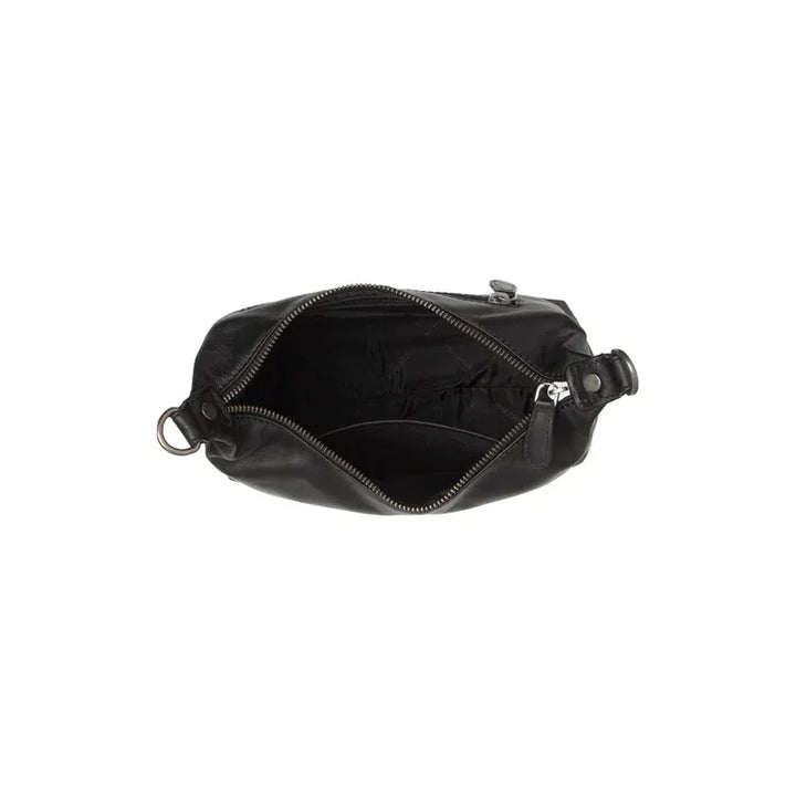 Binnenkant van The Chesterfield Christie leren schoudertas in het zwart #kleur_zwart