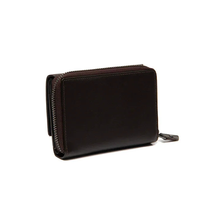 Achterkant van The Chesterfield Doniva portemonnee donkerbruin #kleur_donkerbruin