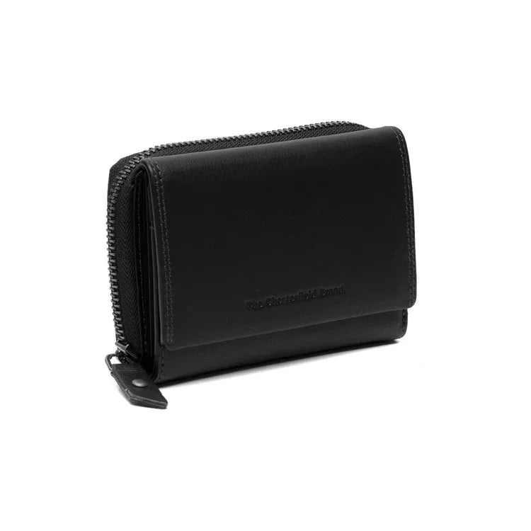 Voorkant van The Chesterfield Doniva portemonnee zwart #kleur_zwart