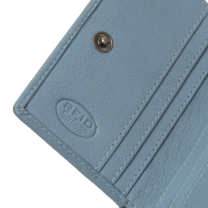 Details van het leer #kleur_licht-blauw