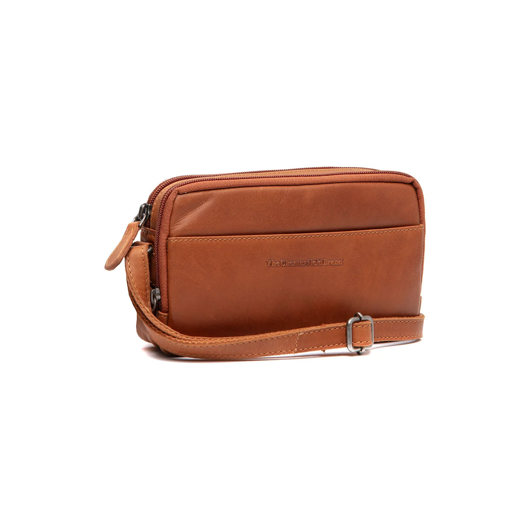 Voorkant van the Chesterfield leren schoudertas cognac #kleur_cognac