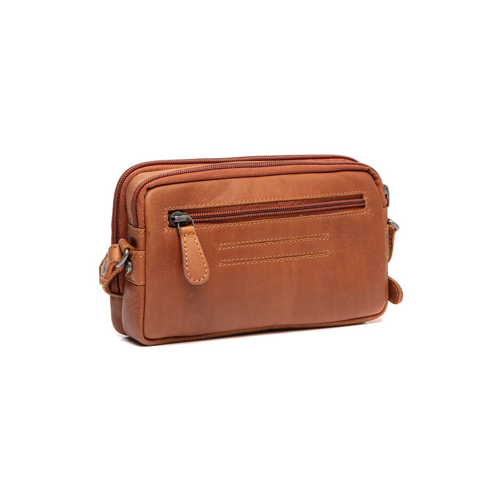 Achterkant van the Chesterfield leren schoudertas cognac #kleur_cognac