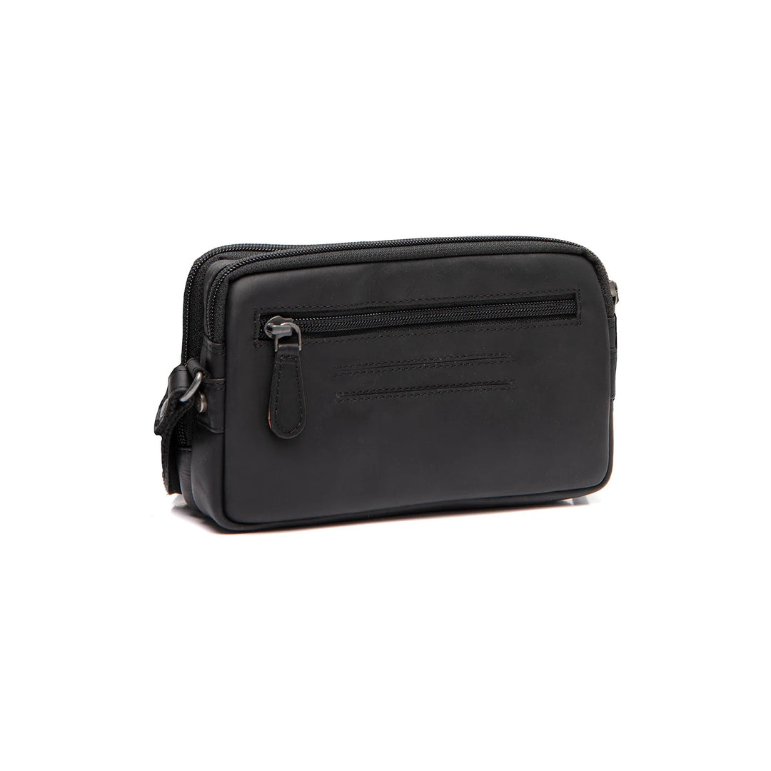 Achterkant van the Chesterfield leren schoudertas zwart #kleur_zwart