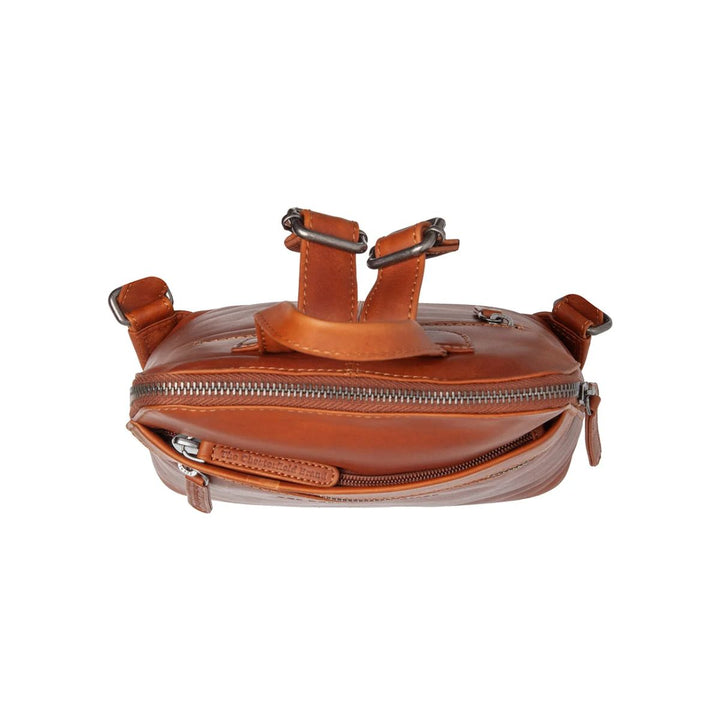 Bovenkant van The Chesterfield Linford leren rugzak cognac #kleur_cognac