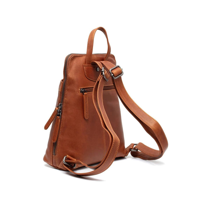 Achterkant van The Chesterfield Linford leren rugzak cognac #kleur_cognac