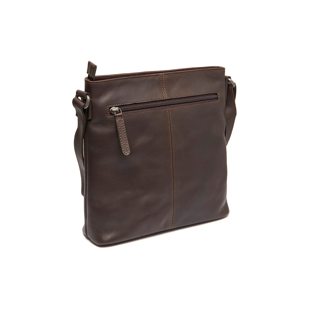 Achterkant van The Chesterfield Lunton crossbodytas in donkerbruin #kleur_donkerbruin