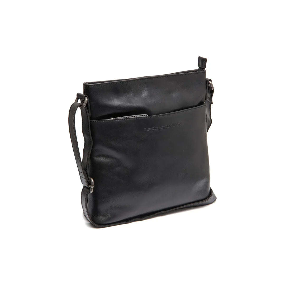 Voorkant van The Chesterfield Lunton crossover tas in het zwart #kleur_zwart