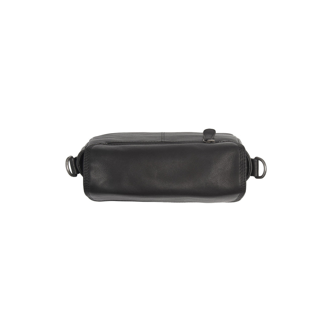 Bovenkant van The Chesterfield Miloa Leren crossover zwart #kleur_zwart