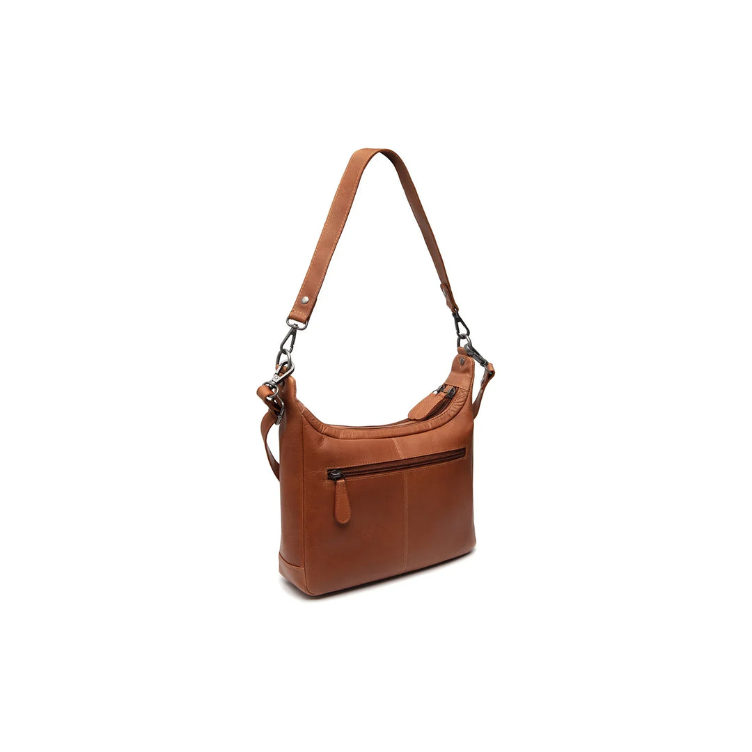 Achterkant van The Chesterfield Mirave schoudertas cognac #kleur_cognac