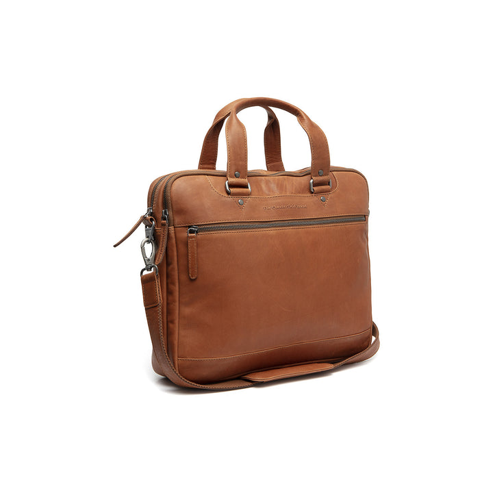 Voorkant van The Chesterfield Montara Leren werktas cognac #kleur_cognac
