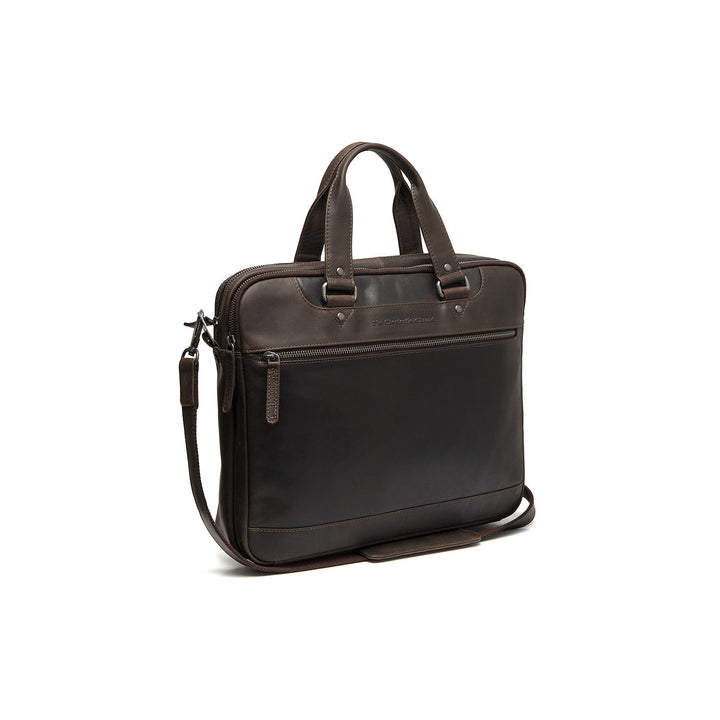 Voorkant van The Chesterfield Montara Leren werktas donkerbruin #kleur_donkerbruin
