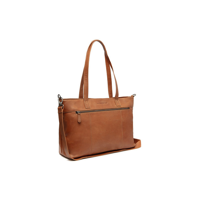 Voorkant van The Chesterfield Osira leren shopper cognac #kleur_cognac