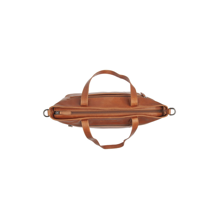 Bovenkant van The Chesterfield Osira leren shopper cognac #kleur_cognac