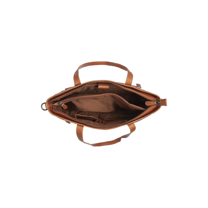 Binnenkant van The Chesterfield Osira leren shopper cognac #kleur_cognac