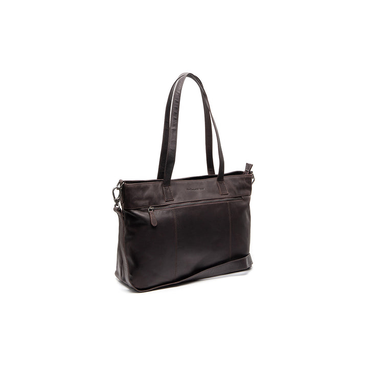Voorkant van The Chesterfield Osira leren shopper donkerbruin #kleur_donkerbruin