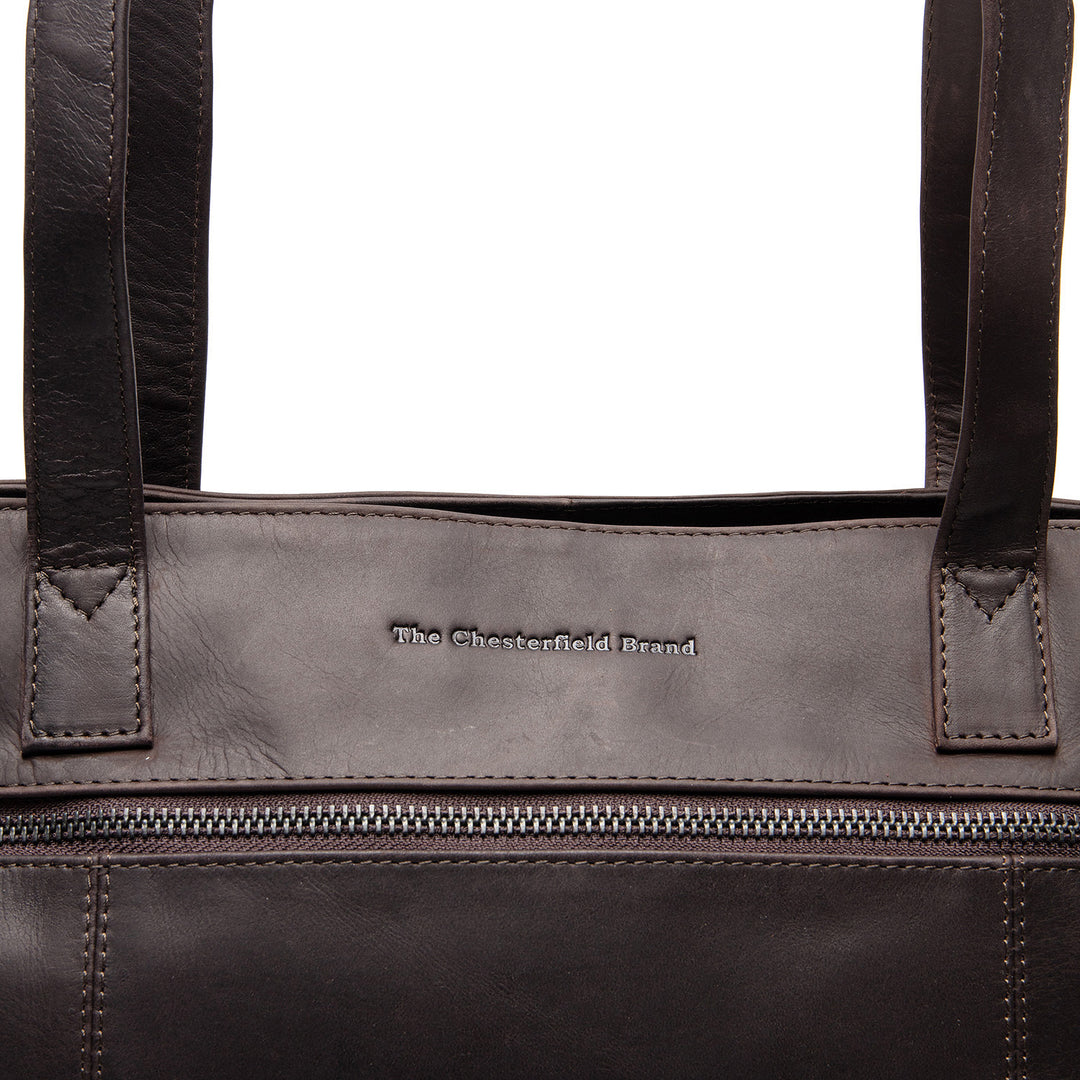 Details van het leer #kleur_donkerbruin