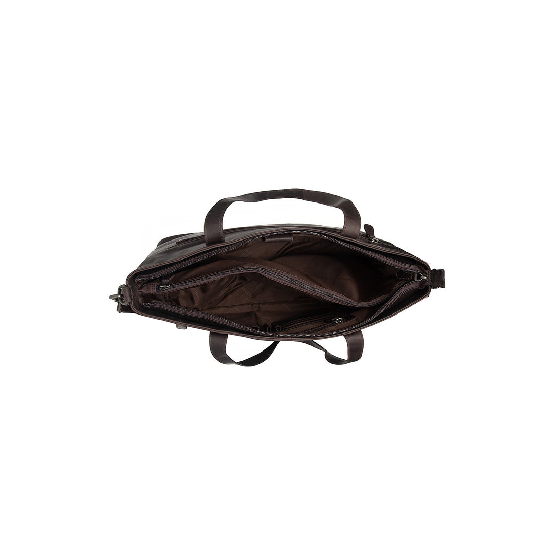 Binnenkant van The Chesterfield Osira leren shopper donkerbruin #kleur_donkerbruin
