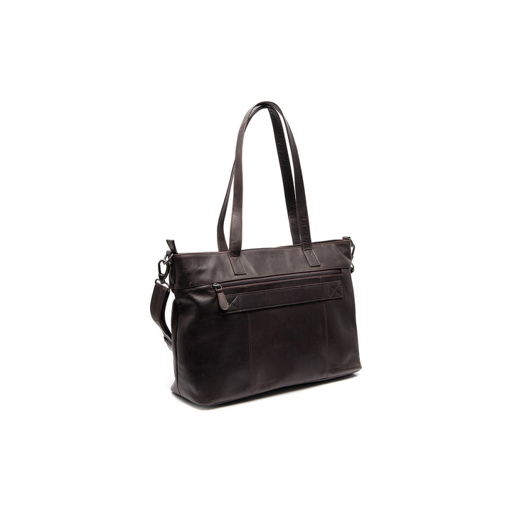 Achterkant van The Chesterfield Osira leren shopper donkerbruin #kleur_donkerbruin