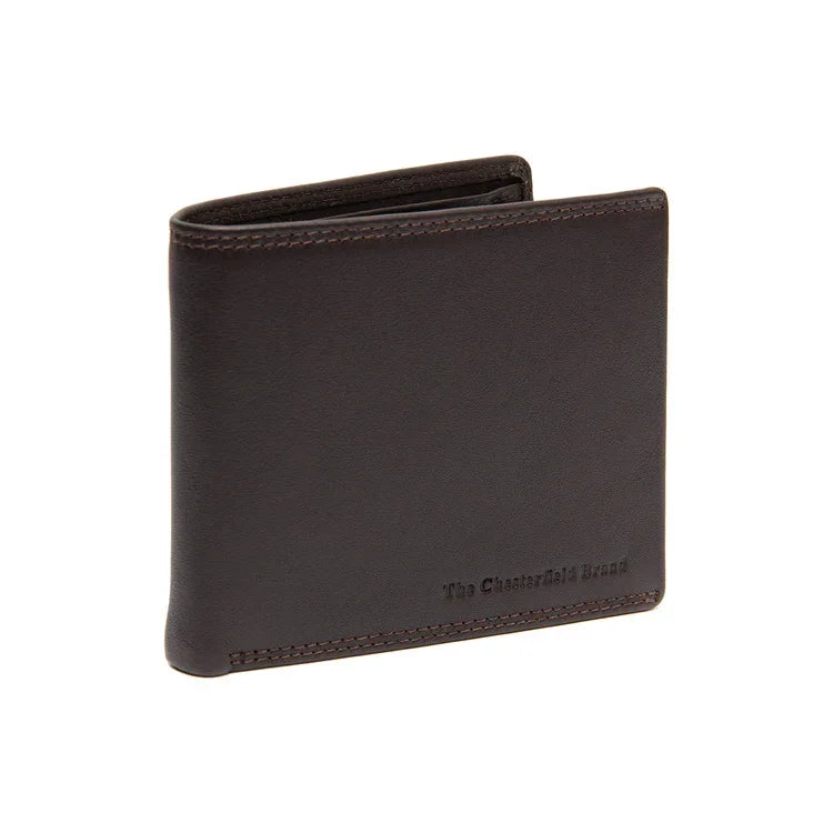 Voorkant van the Chesterfield stephens leren portemonnee in het donkerbruin #kleur_donkerbruin