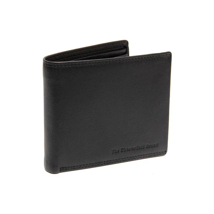Voorkant van the Chesterfield stephens leren portemonnee in het zwart #kleur_zwart