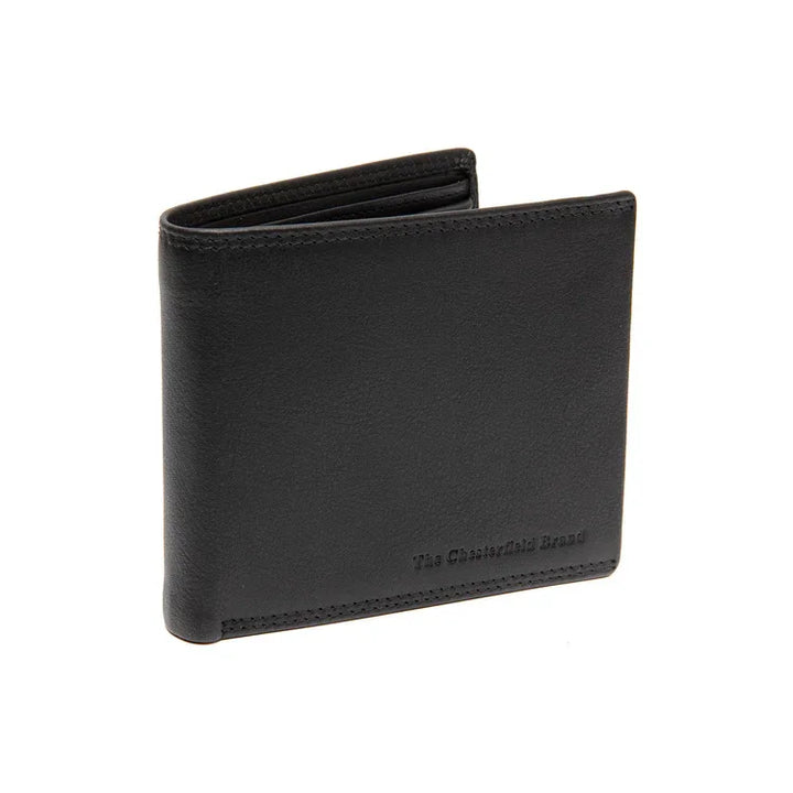 Voorkant van the Chesterfield stephens leren portemonnee in het zwart #kleur_zwart