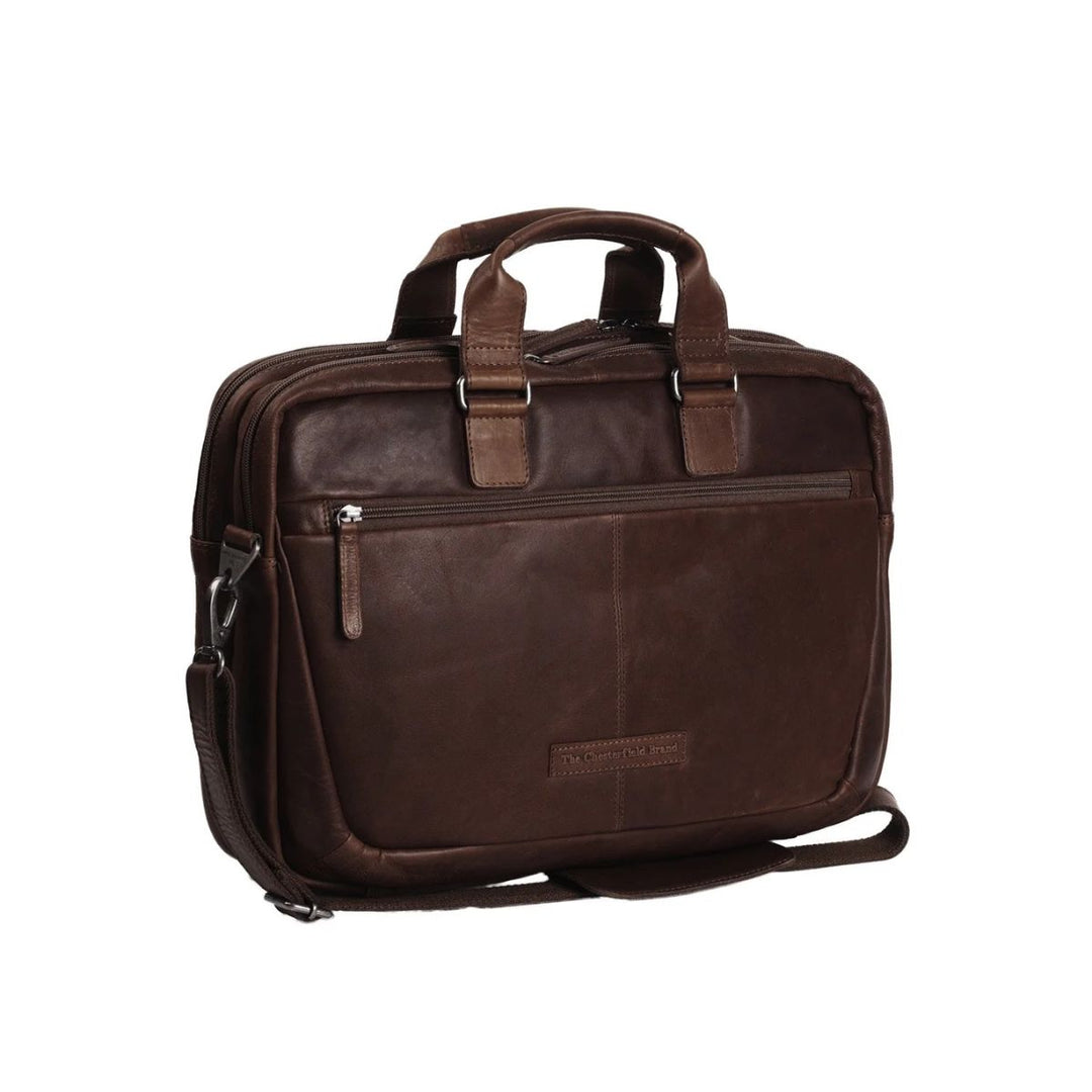 Voorkant van The Chesterfield Seth werktas donkerbruin #kleur_donkerbruin