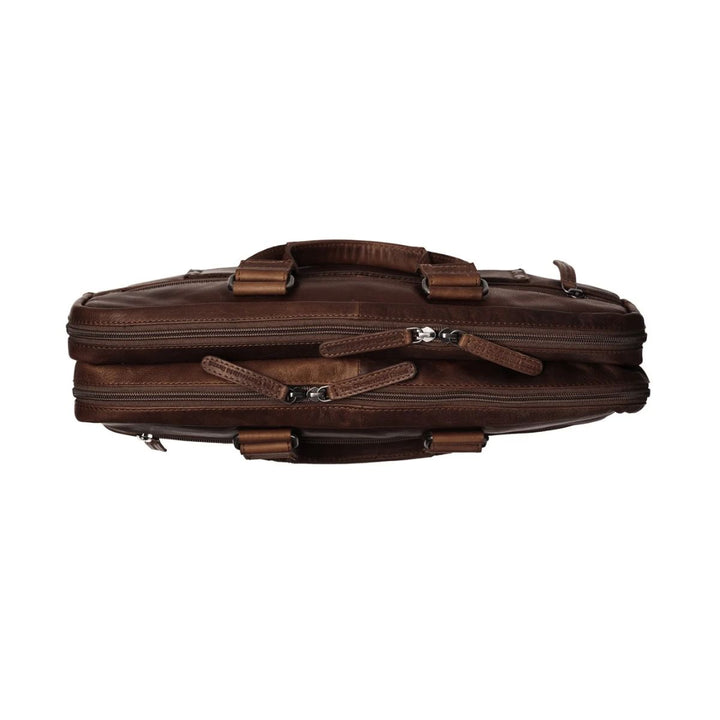 Bovenkant van The Chesterfield Seth werktas donkerbruin #kleur_donkerbruin