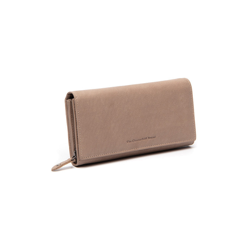Voorkant van The Chesterfield Valetta dames portemonnee taupe #kleur_taupe