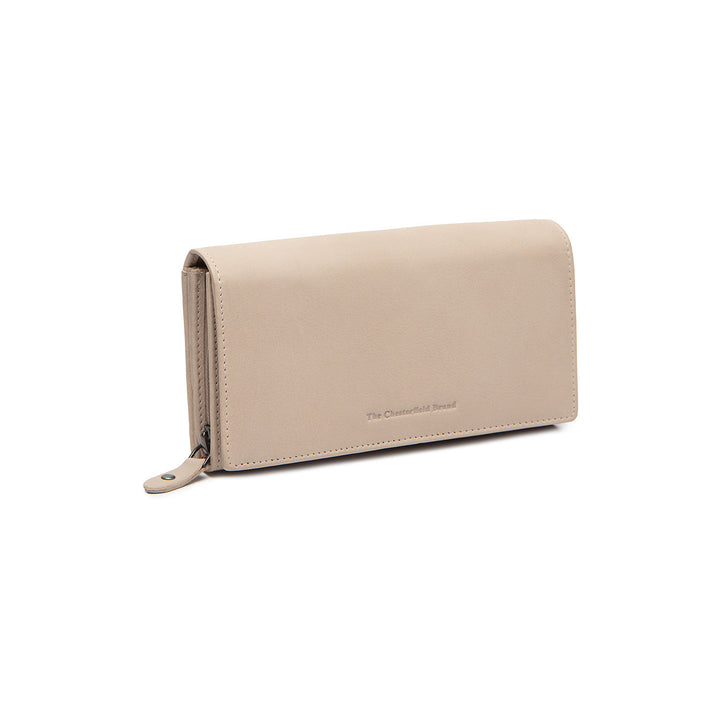 Voorkant van The Chesterfield Valetta dames portemonnee beige #kleur_beige