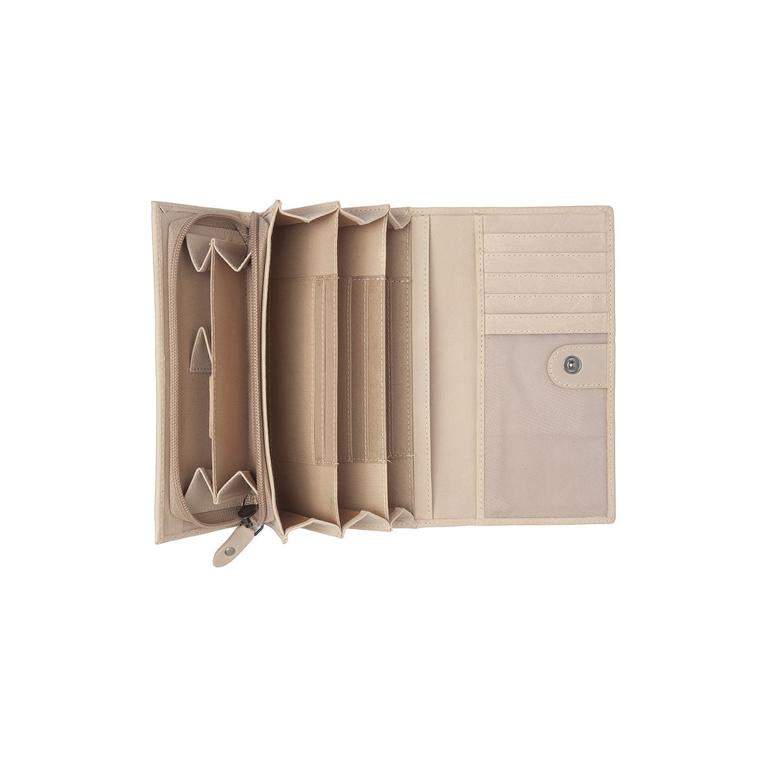 Binnenkant van The Chesterfield Valetta dames portemonnee beige #kleur_beige
