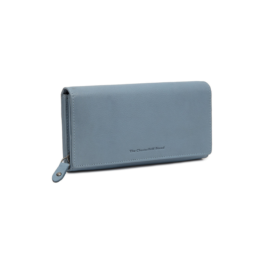 Voorkant van The Chesterfield Valetta dames portemonnee licht-blauw #kleur_licht-blauw