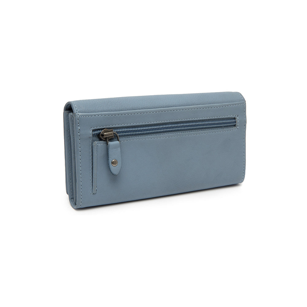 Achterkant van The Chesterfield Valetta dames portemonnee licht-blauw #kleur_licht-blauw