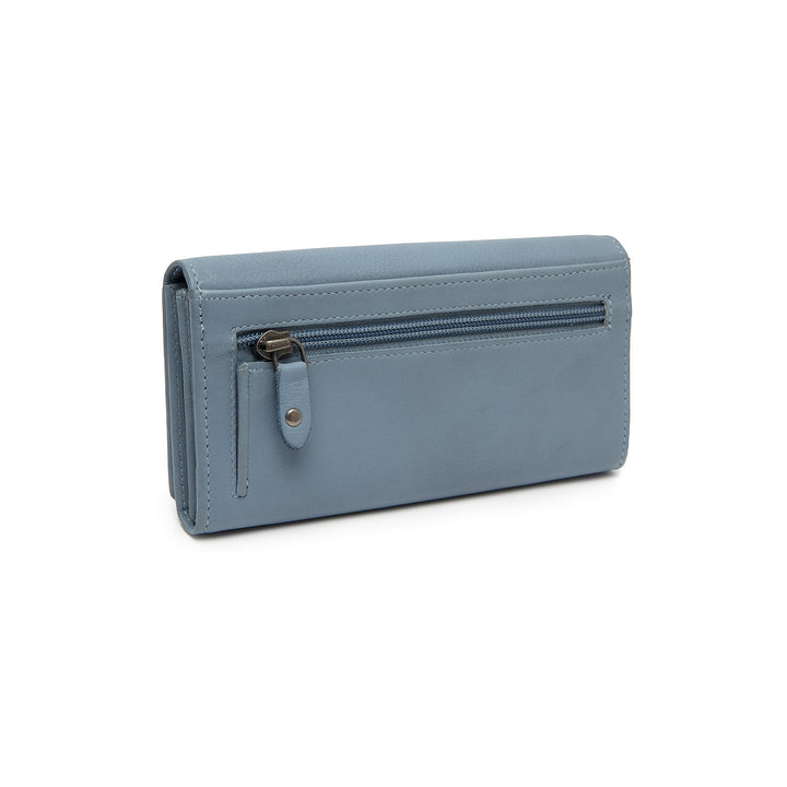 Achterkant van The Chesterfield Valetta dames portemonnee licht-blauw #kleur_licht-blauw