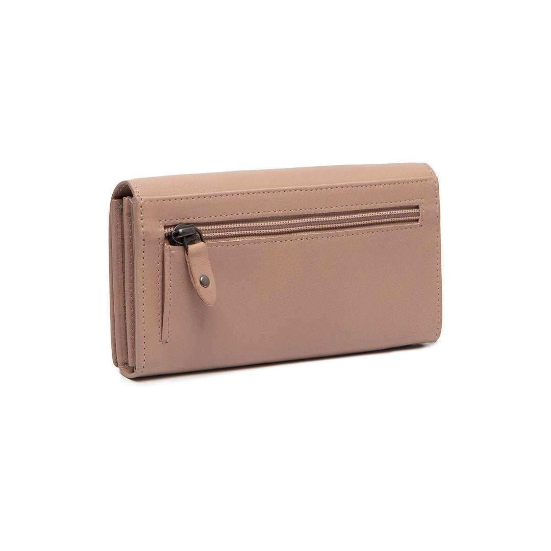 Achterkant van The Chesterfield Valetta dames portemonnee taupe #kleur_taupe