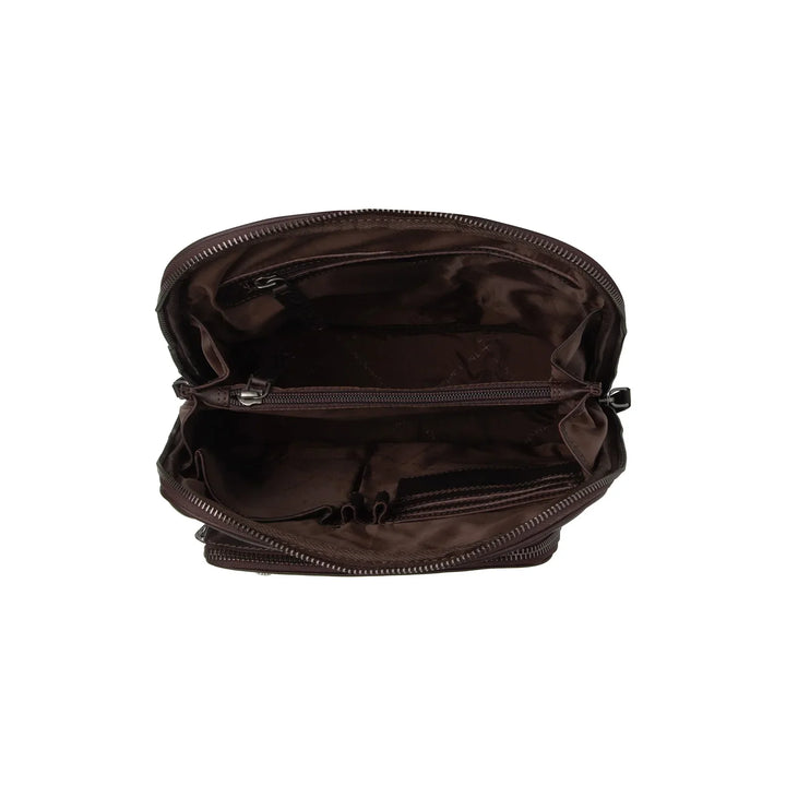 Binnenkant van The Chesterfield Floran leren rugzak in donkerbruin #kleur_donkerbruin