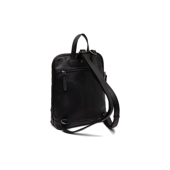 Achterkant van The Chesterfield Floran leren rugzak in zwart #kleur_zwart