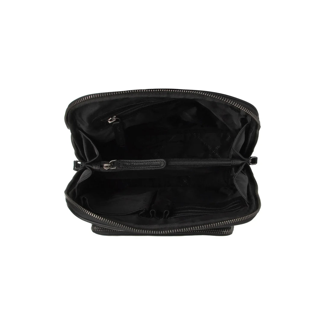 Binnenkant van The Chesterfield Floran leren rugzak in zwart #kleur_zwart
