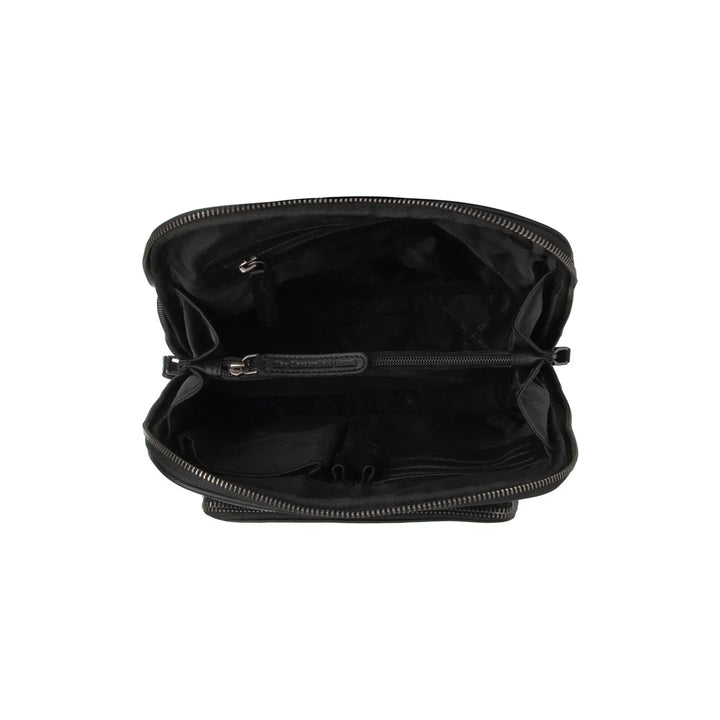 Binnenkant van The Chesterfield Floran leren rugzak in zwart #kleur_zwart