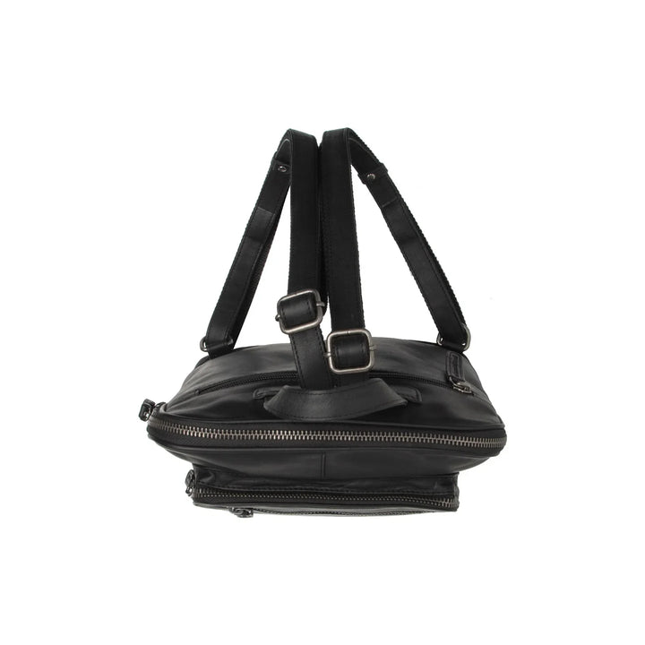 Bovenkant van The Chesterfield Floran leren rugzak in zwart #kleur_zwart