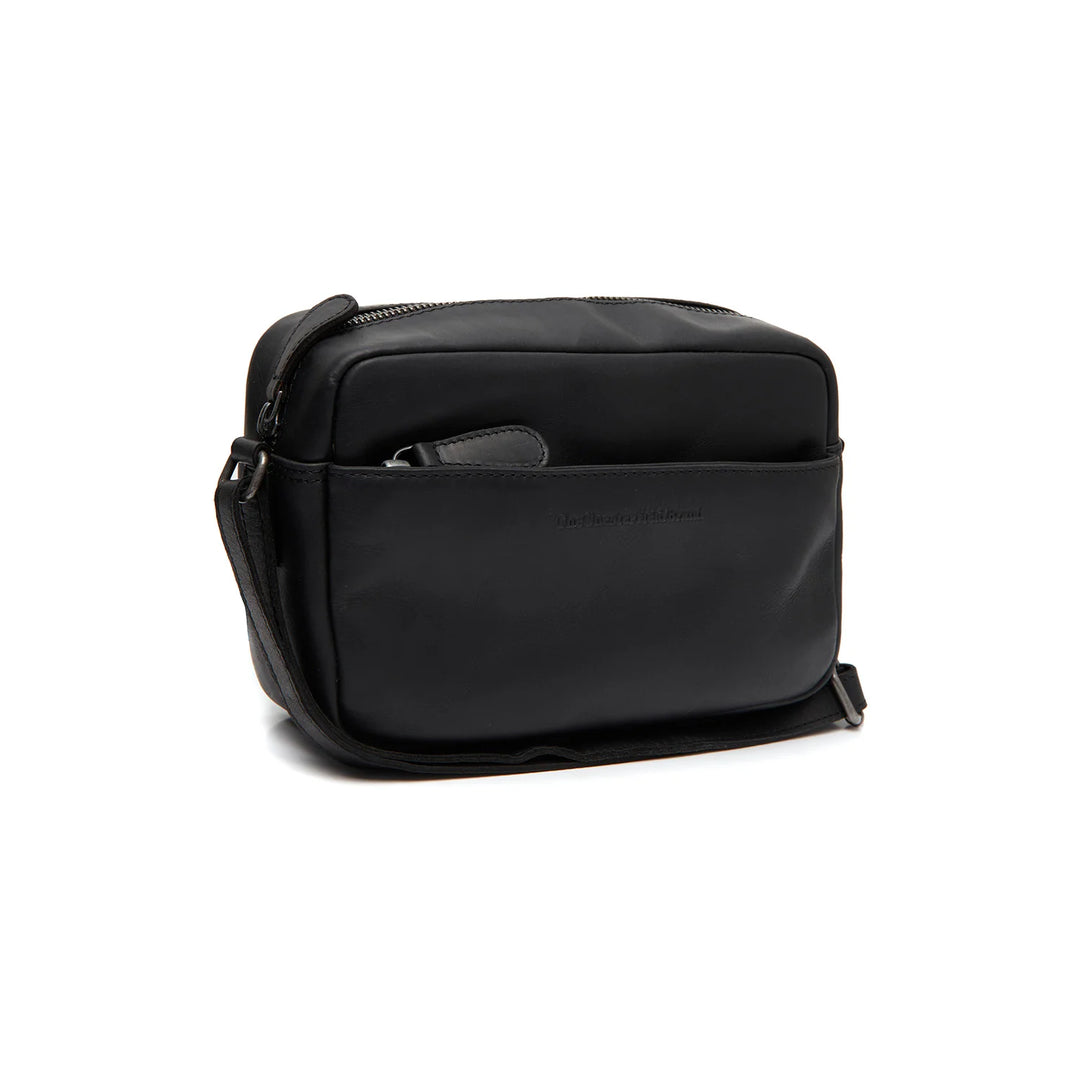Voorkant van The Chesterfield Arona leren crossbody tas zwart #kleur_zwart