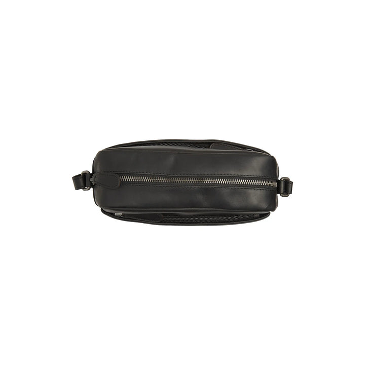Bovenkant van The Chesterfield Arona leren crossbody tas zwart #kleur_zwart