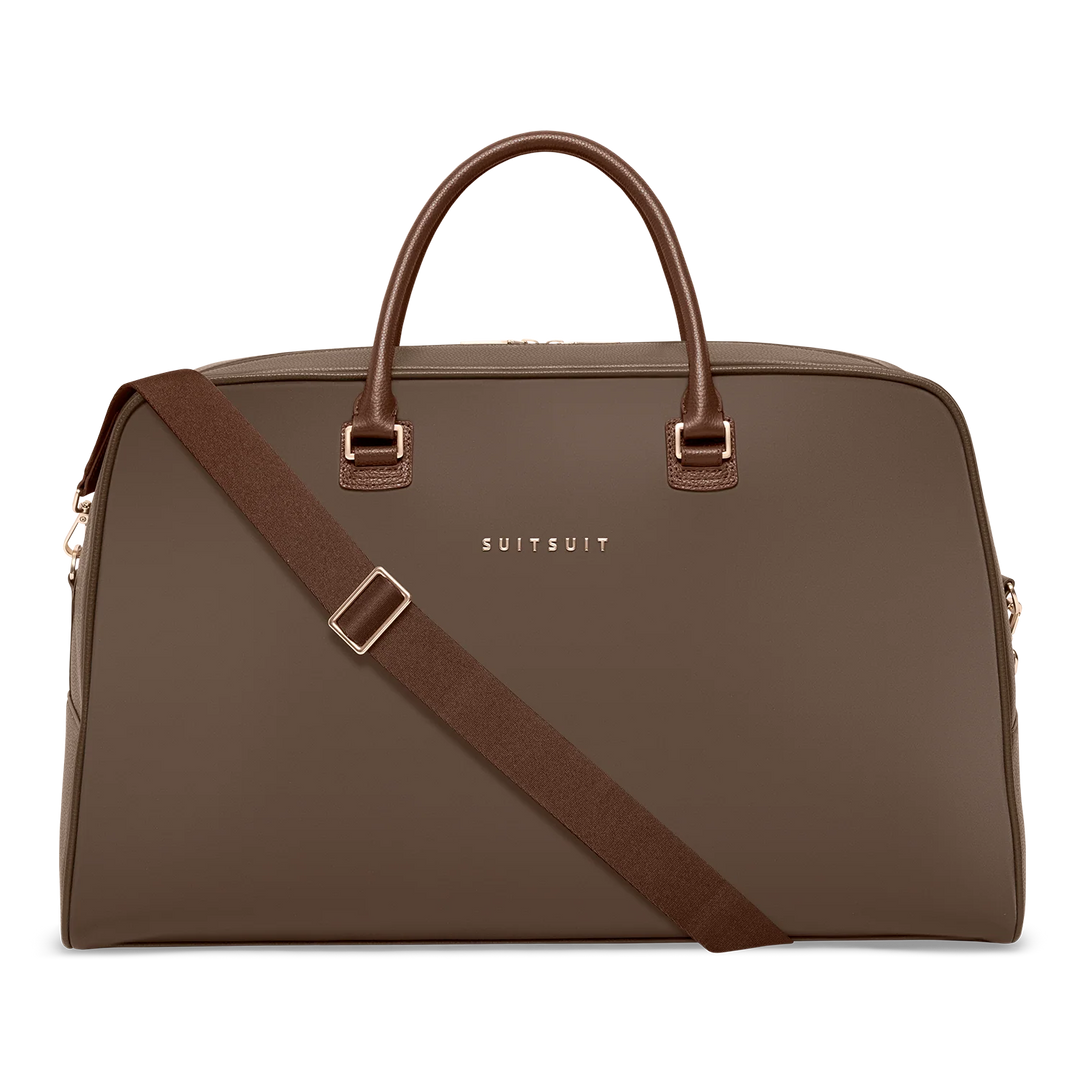 Voorkant met schouderband van de SUITSUIT Weekender uit de Serenity collectie moon-stone #kleur_moon-stone